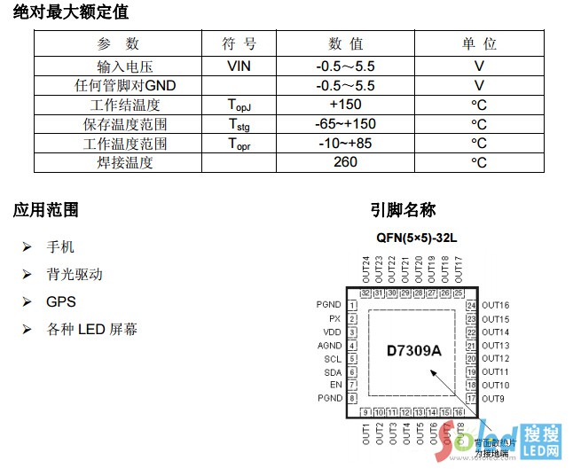 D7309便攜式設備 LED控制器 得倍電子{M